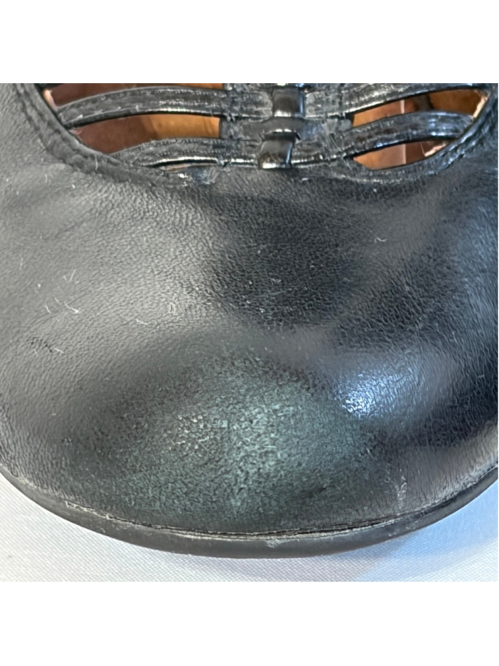 Miz Mooz Sloane Black Leather Strappy Heels Women’s Size 7 Cage Booties Back Zip - Picture 3 of 12